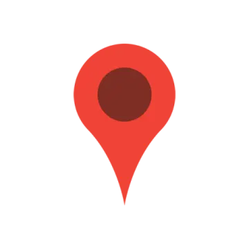 a red pin on a white background