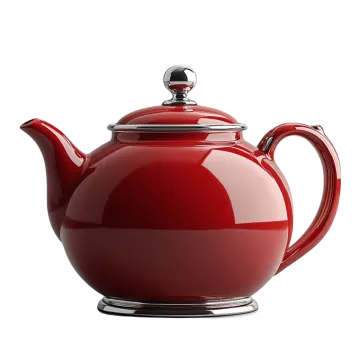 a red teapot on a white background