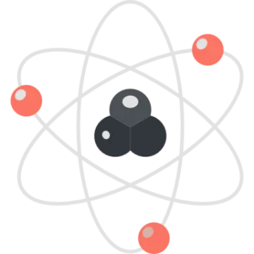 a black and white image of an atom molecule