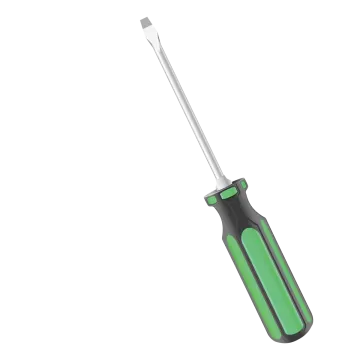 a green tool with a white handle