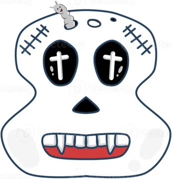 a cartoon character with big eyes and teeth