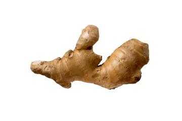 a piece of ginger on a white background