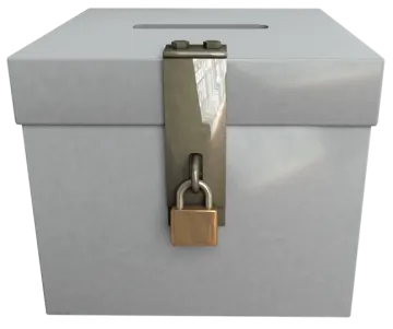 a white box with a lock on it