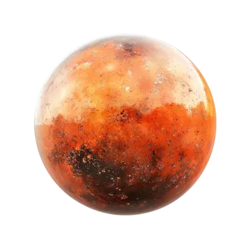 an orange and black sphere on a white background