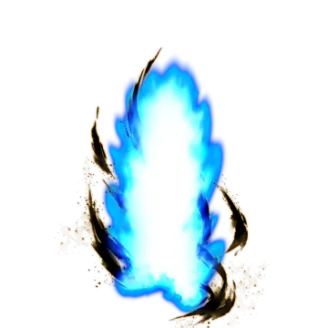 a blue flame on a white background
