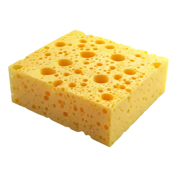 a piece of cheese on a white background