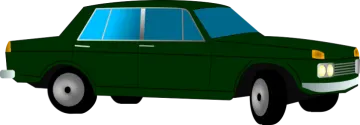 a green car on a white background
