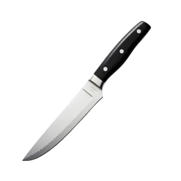 a black and white knife on a white background