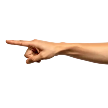 a person's hand pointing at something