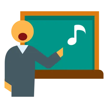 a person standing in front of a blackboard