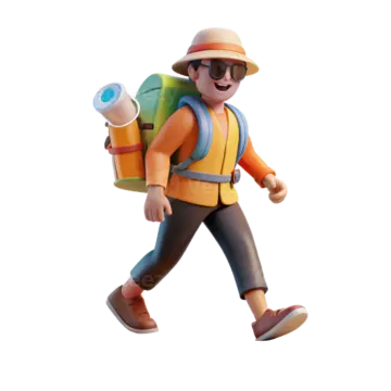 a toy figure of a man with a backpack
