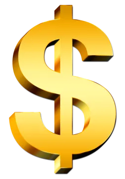 a golden dollar sign