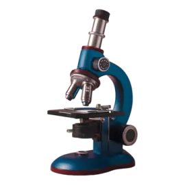 A microscope on a white background