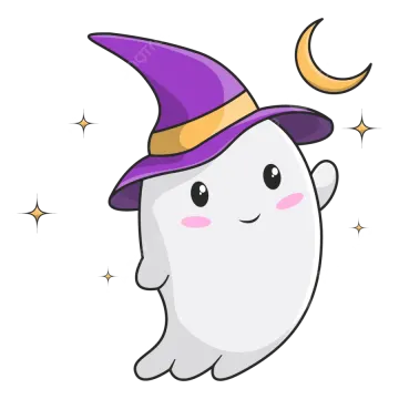 a cartoon tooth wearing a witch hat