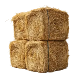a stack of hay bales