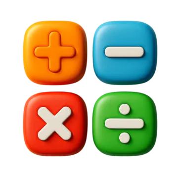 four different colored buttons on a white background