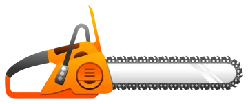 a chainsaw on a white background