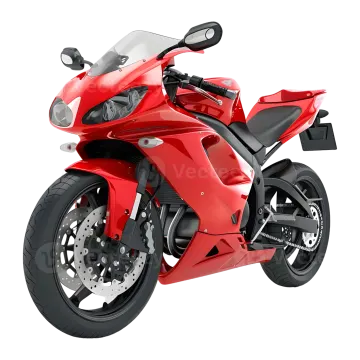 a red motorcycle on a white background