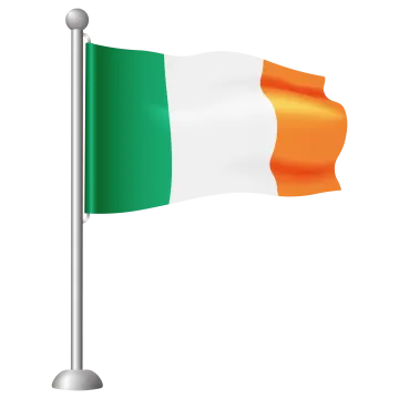 an irish flag on a pole