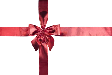 a red ribbon on a white background