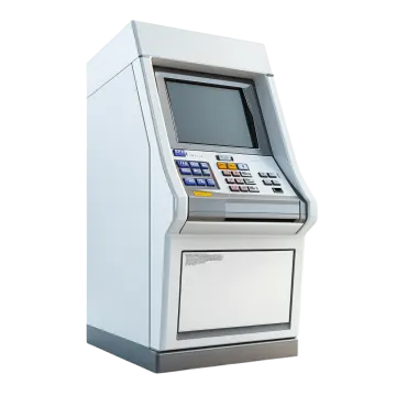 an atm machine with a white background