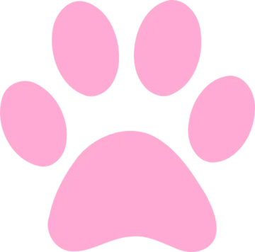 a pink paw on a white background