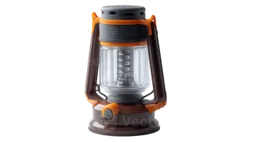 an orange and black lantern on a white background