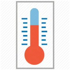 a thermometer on a white background