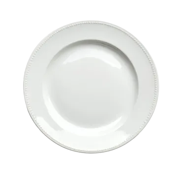 an empty white plate on a white background