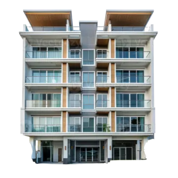 an apartment building with a lot of windows