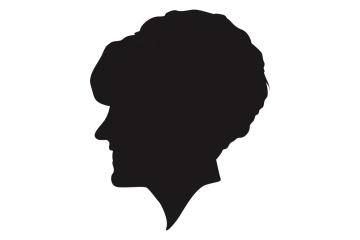 a black and white silhouette of a man's head