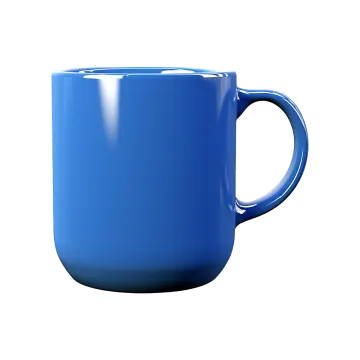 a blue mug on a white background