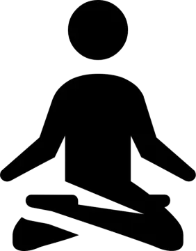 a black and white silhouette of a person doing yoga