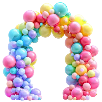 a letter made out of colorful balloons