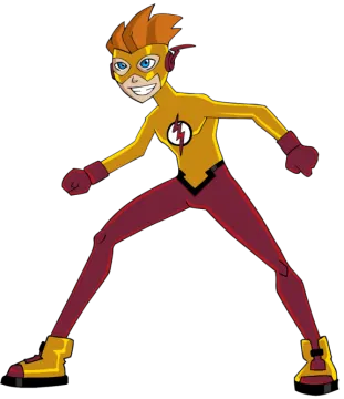 a cartoon character in a yellow and red outfit