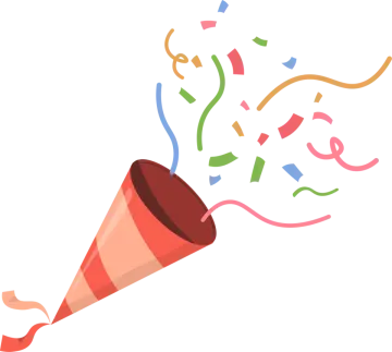 a red party hat with streamers and confe