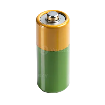 a green battery on a white background