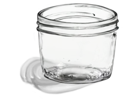 an empty glass jar with a lid