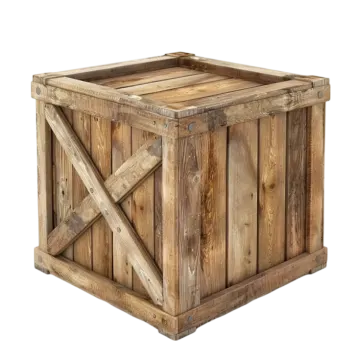 a wooden box with a cross on the top