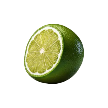 a sliced lime on a white background