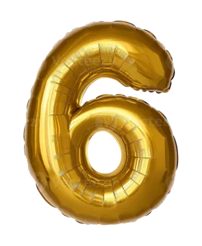 gold foil balloon number 6