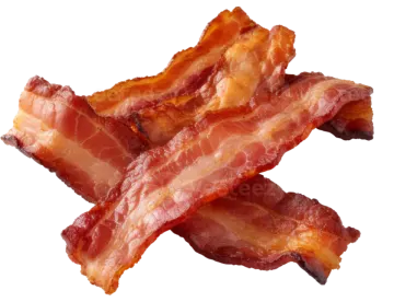 bacon on a white background