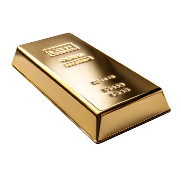 a gold bar on a white background