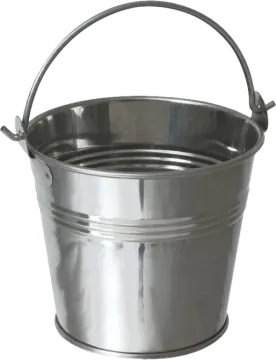 a metal bucket with handle