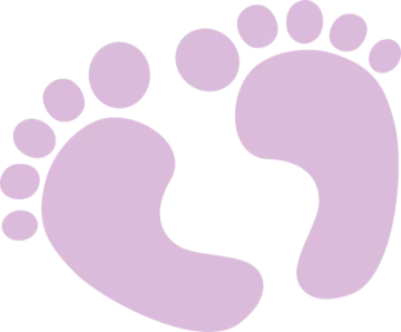 a pair of footprints on a white background