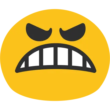 a yellow smiley face with an angry expression
