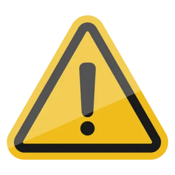 a yellow and black triangular warning sign