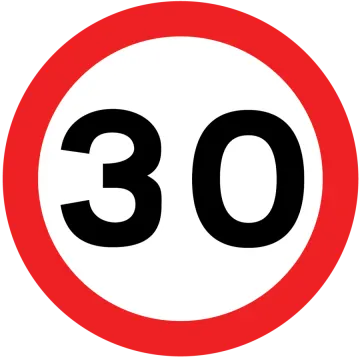 a red circle with the number 30 on it