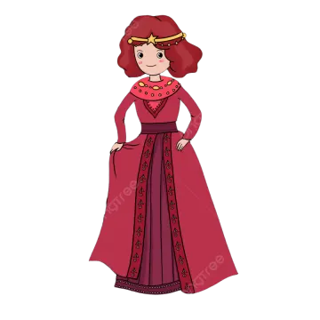 an illustration of a woman in a red dress
