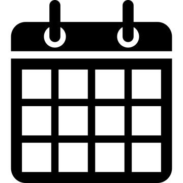 a black and white calendar icon